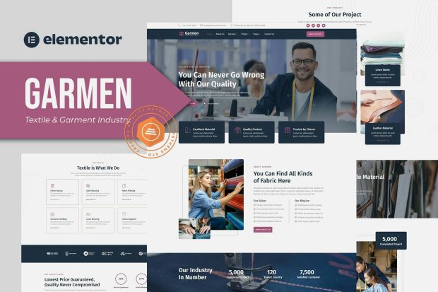 Garmen - Textile & Garment Industry Elementor Template Kit