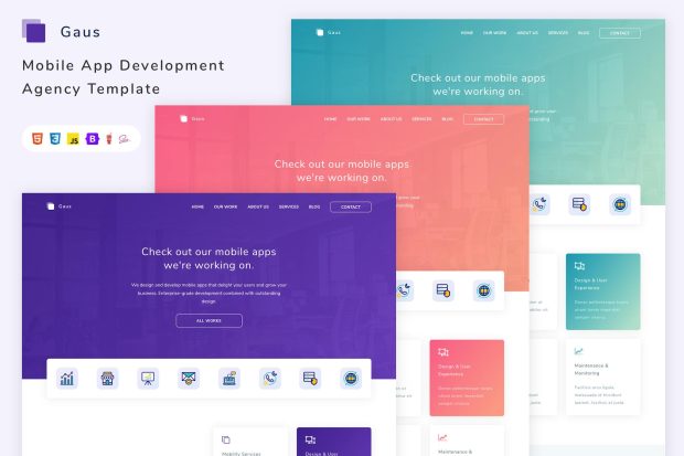 Gaus - Mobile App Development Agency Template