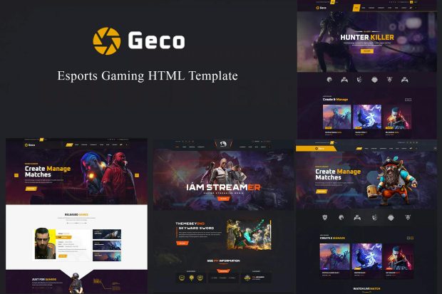 Geco - eSports Gaming HTML5 Template