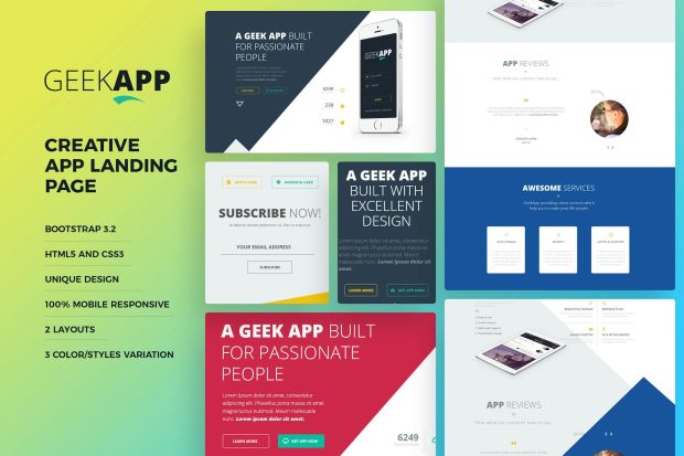 GeekApp - Creative App Landing Page HTML Template