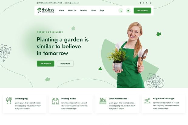 Gettree – Garden & Landscaping HTML Template