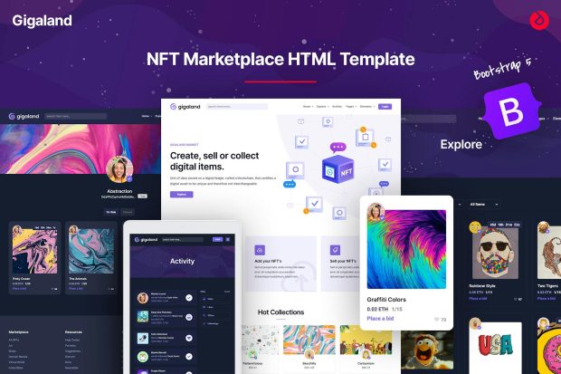 Gigaland - NFT Marketplace HTML Template