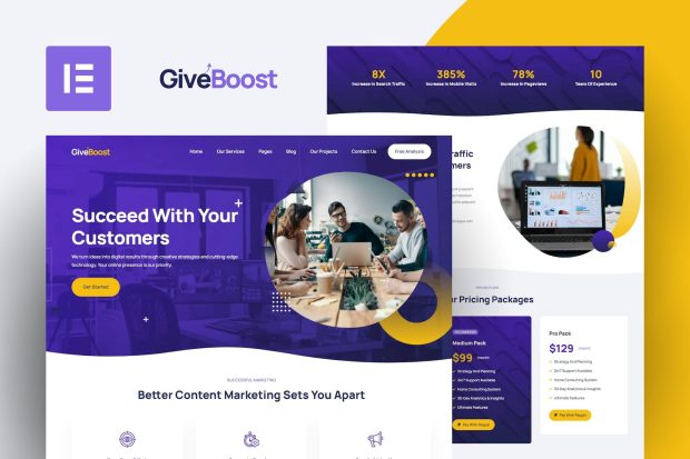 Give Boost - Digital Marketing Agency Elementor Template Kit