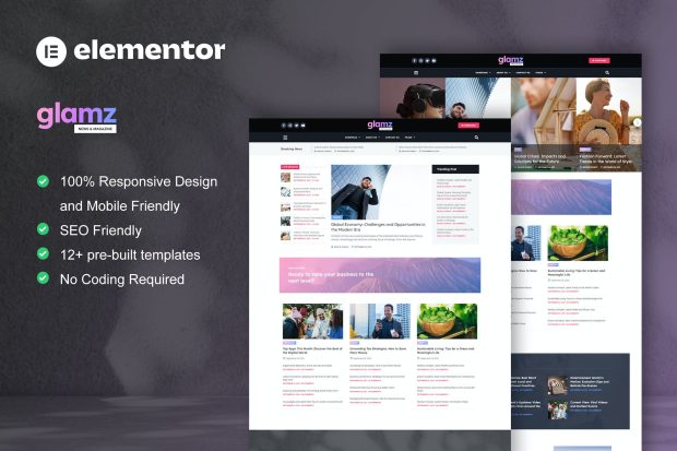 Glamz - News & Magazine Elementor Template Kit