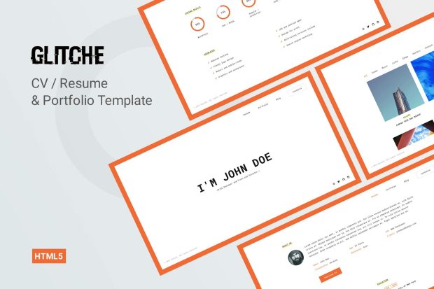 Glitche - CV/Resume & Personal Portfolio Template