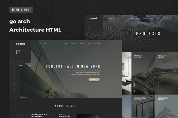 go.arch - Multipage Architecture & Interior HTML