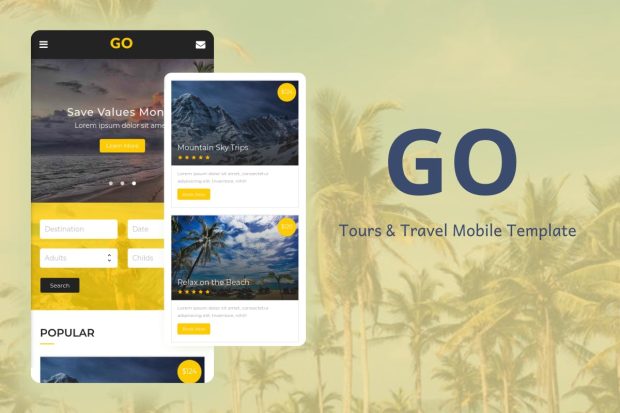 Go - Tours & Travel Mobile Template