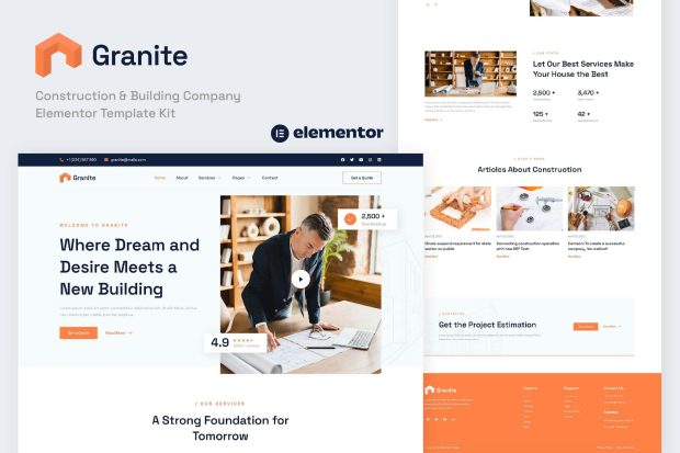 Granite - Construction & Building Company Elementor Template Kit