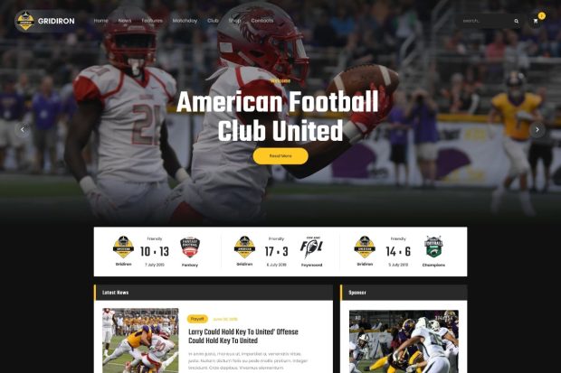 Gridiron | American Football & NFL Team WordPress 1.0.8