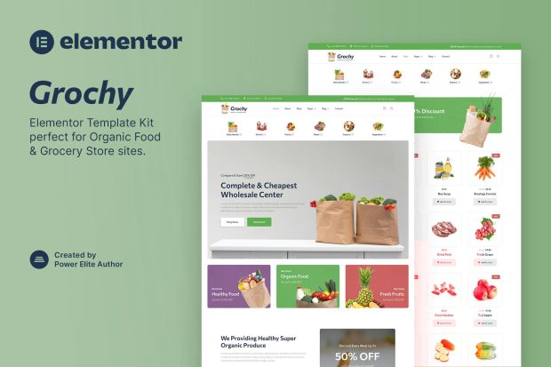 Grochy – Organic Food & Grocery Store Elementor Template Kit