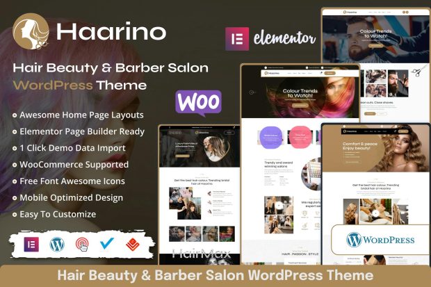 Haarino - Hair Beauty & Makeup WordPress Theme 1.3.1