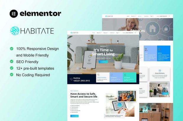 Habitate - Smart Home Services Elementor Template Kit