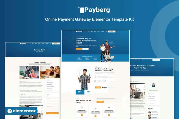 Happypay - online payment gateway elementor template kit