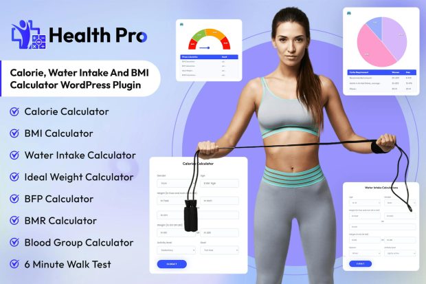 HealthPro Calorie, BMI Calculator WordPress Plugin 1.0.4