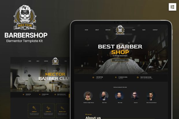 Hector - Barbershop Elementor Template Kit