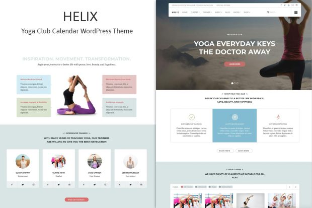 Helix - Yoga Club Calendar WordPress Theme 1.3.9