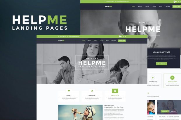 HelpMe - Nonprofit Landing Page Template