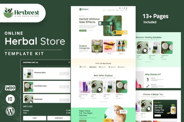 HerbVest - Herbal Store Elementor Pro Template Kit