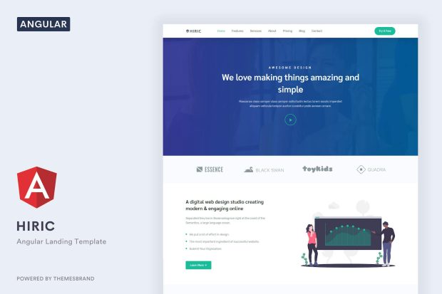 Hiric - Angular Landing Template