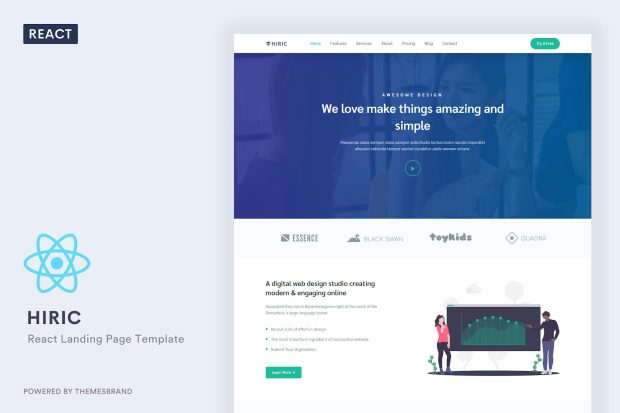 Hiric - React Landing Page Template