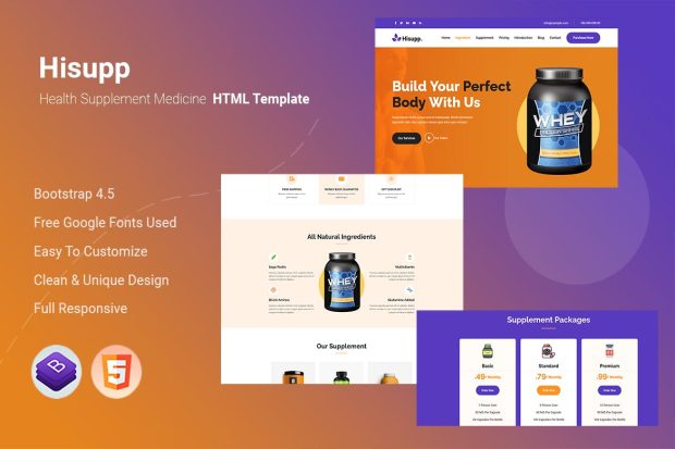 Hisupp - Health Supplement Medicine HTML Template