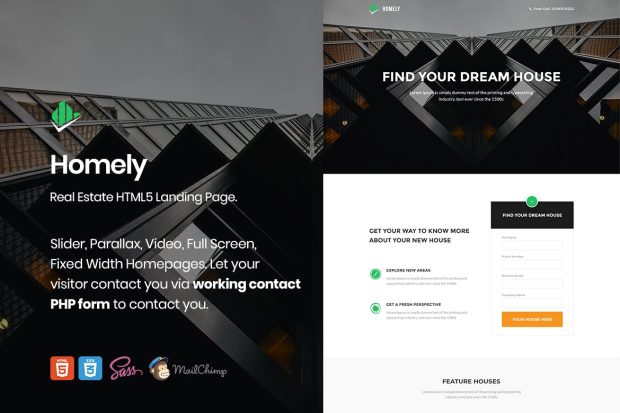 Homely - Real Estate Landing Page