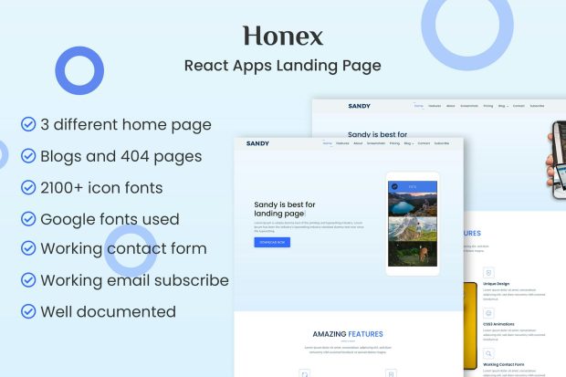 HONEX -  React Apps Landing Page