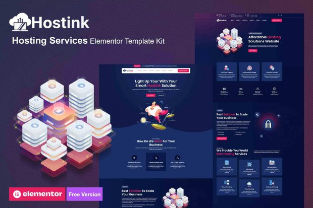 Hostink - Hosting Services Elementor Template Kit