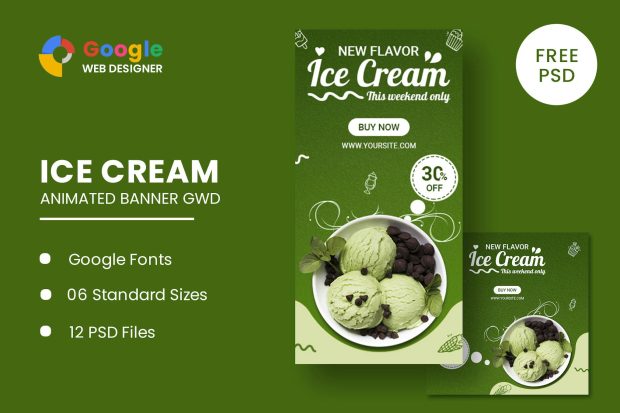 Ice Cream Animated Banner GWD