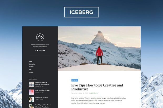 Iceberg - Clean & Modern WordPress Blog Theme 2.2.1