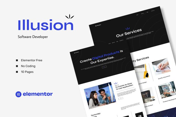 Illusion - Software Developer Elementor Template Kits