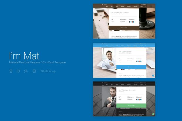 I'm Mat - Material Personal Resume vCard Template