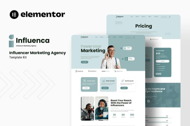 Influenca - Influencer Marketing Agency Elementor Template Kit