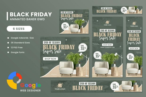 Interior Furniture HTML5 Banner Ads GWD