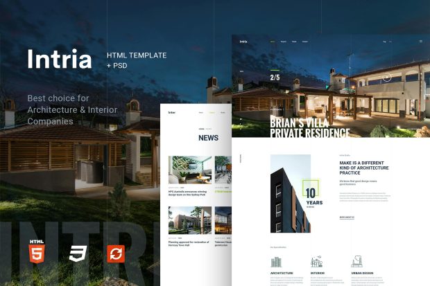 Intria - Architecture and Interior HTML Template