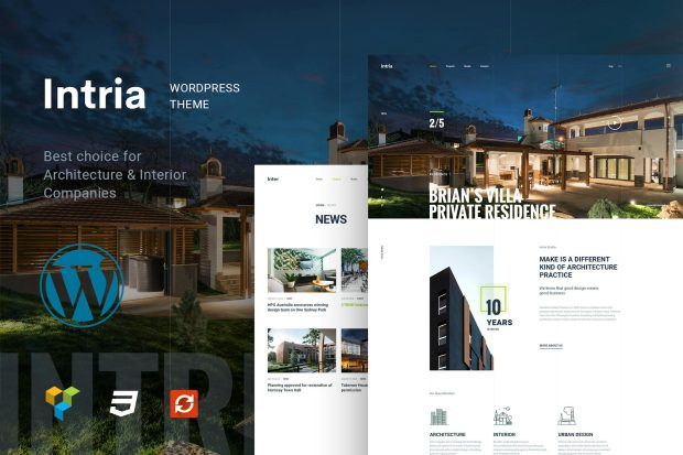 Intria - Architecture and Interior WordPress Theme 1.0.9