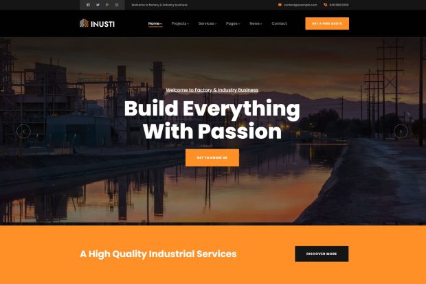 Inusti – Factory & Industrial WordPress Theme 1.0.8