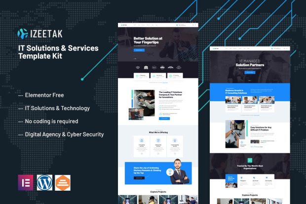 Izeetak - IT Solutions & Services Elementor Template Kit