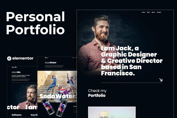 Jack.Dir - Personal Design Portfolio  Elementor Template Kit