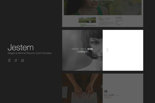 Jestem - Elegant & Minimal Resume vCard Template