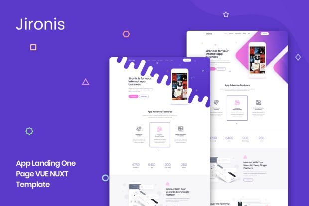 Jironis - Vue Nuxt App Landing One Page Template