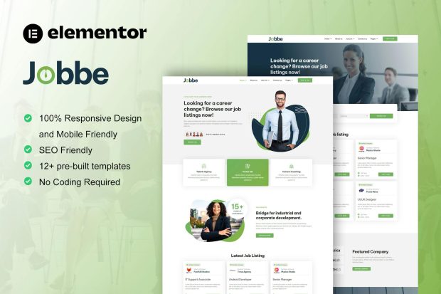 Jobbe - Job Listing & Recruitment Agency Elementor Template Kit