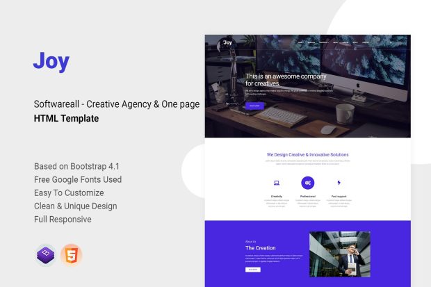 Joy - Creative Agency & One page HTML Template