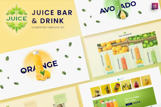 Juice Bar & Drink Elementor Template Kit