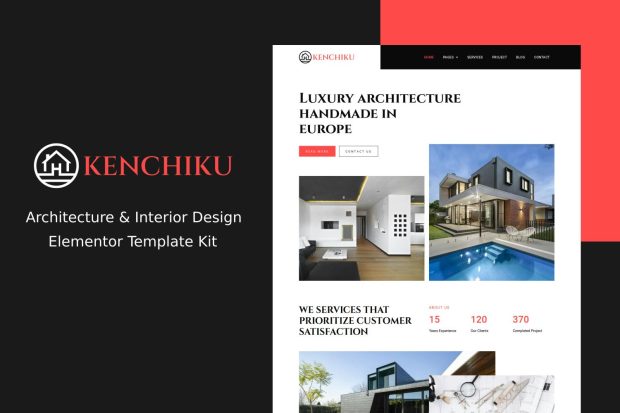 Kenchiku - Architecture & Interior Design Elementor Template Kit