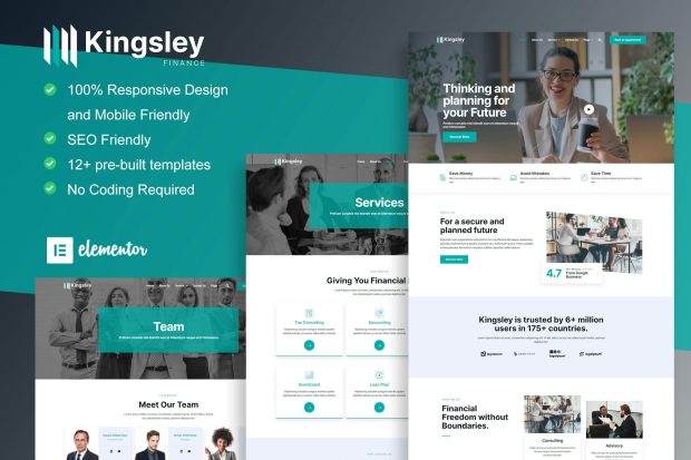 Kingsley - Finance & Investment Elementor Template Kit