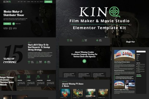 Kino - Film Maker & Movie Studio Elementor Template Kit