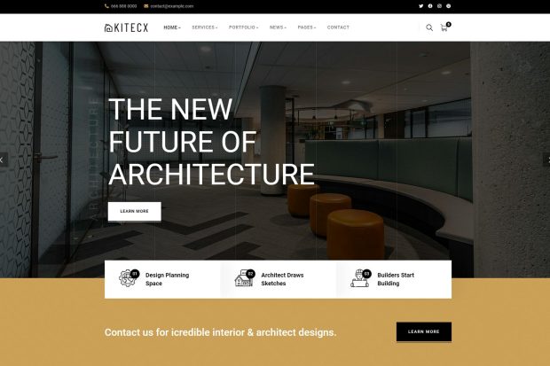 Kitecx - Architecture & Interior WordPress Theme 1.0.8