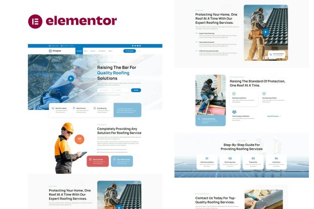 Knopee - Roofing & Canopy Services Elementor Template Kit