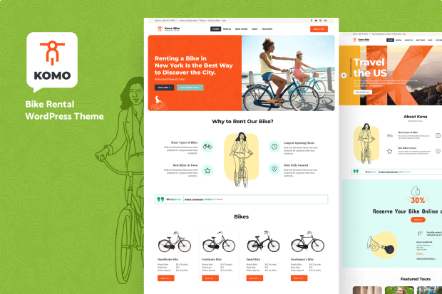 Komo - Bike Rental Shop WordPress Theme 13.1